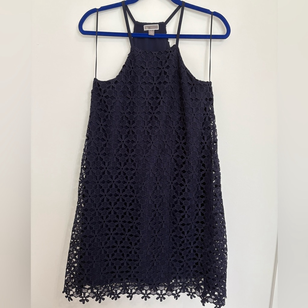 Chelsea 28 | Floral Lace Trapeze Halter Dress | Sz S | Double-Lined | EUC - Picture 2 of 6